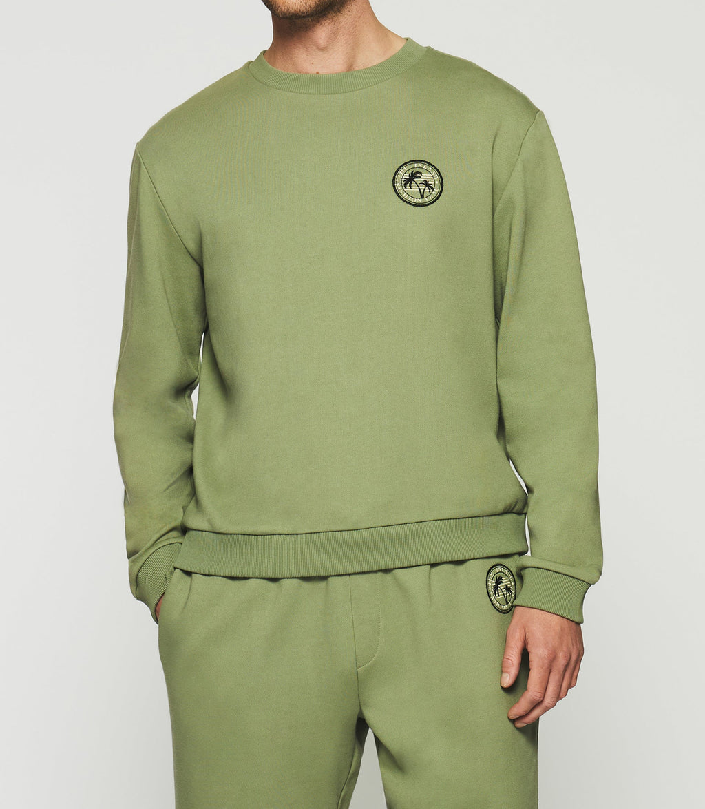 Sweat manches longues kaki SWDARREN - IZAC