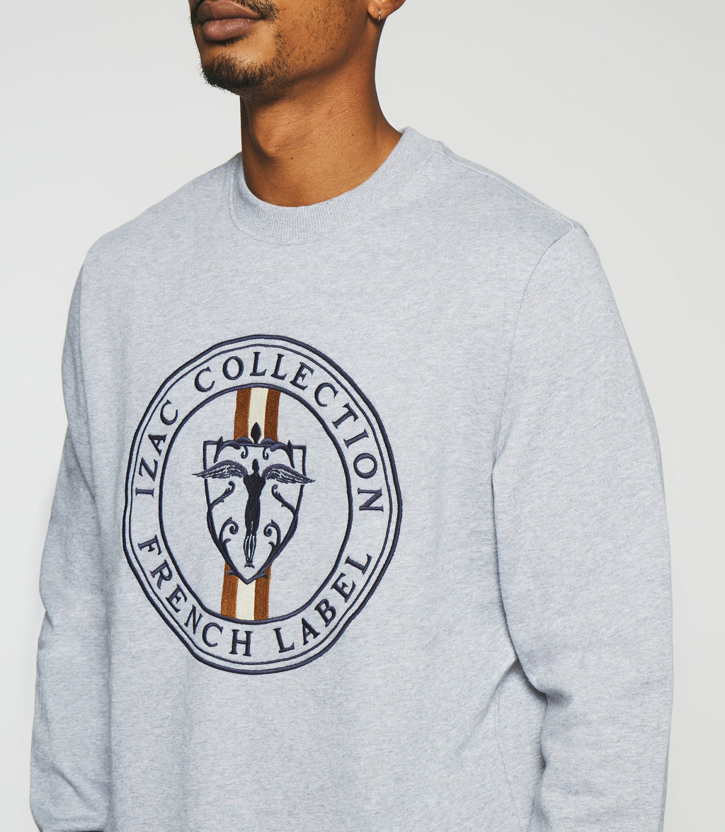 Sweat avec logo gris chiné SWDEVON - IZAC