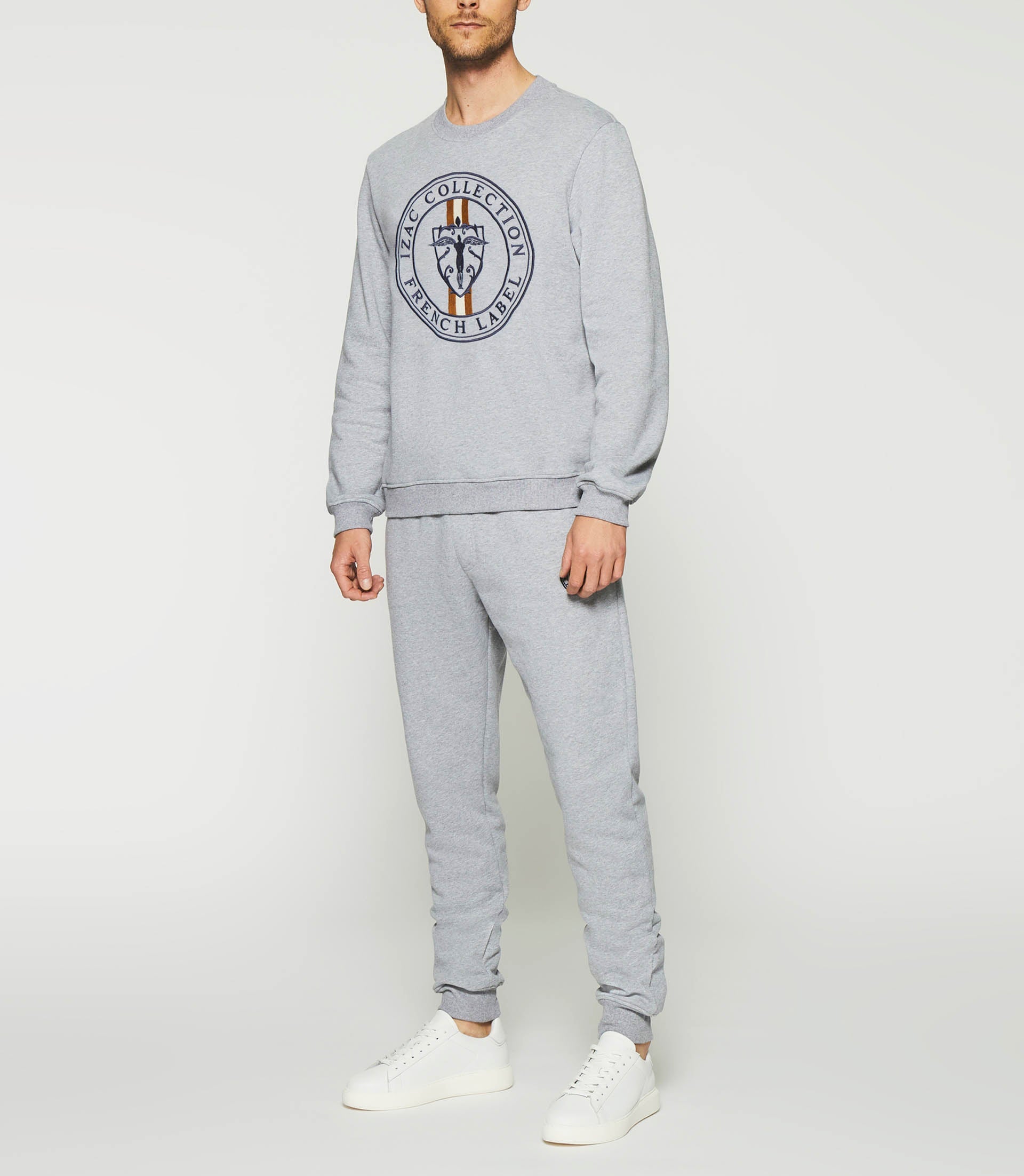 Sweat avec logo gris chiné SWDEVON - IZAC