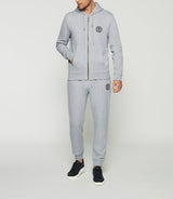 Gilet zippé à capuche gris chiné SWDOGAN - IZAC