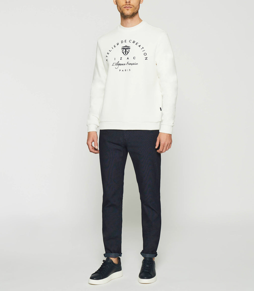Sweat à broderie écru SWDURAN - IZAC