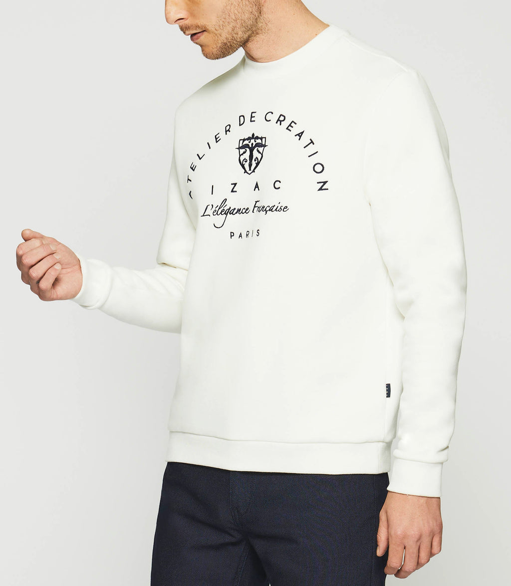 Sweat à broderie écru SWDURAN - IZAC