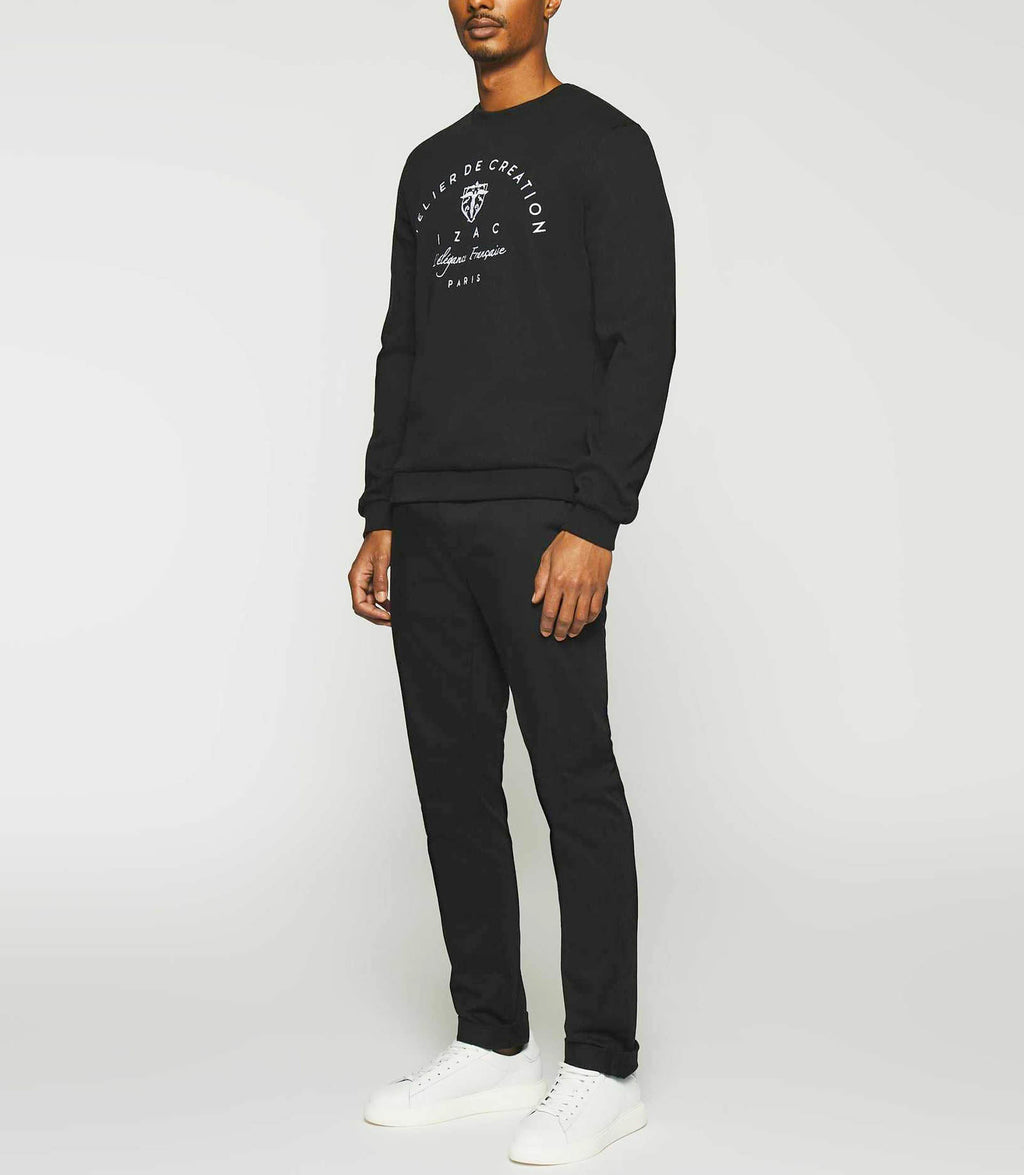 Sweat à broderie noir SWDURAN - IZAC