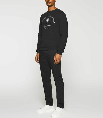 Sweat à broderie noir SWDURAN - IZAC