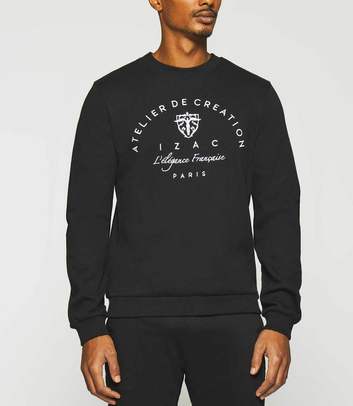 Sweat à broderie noir SWDURAN - IZAC
