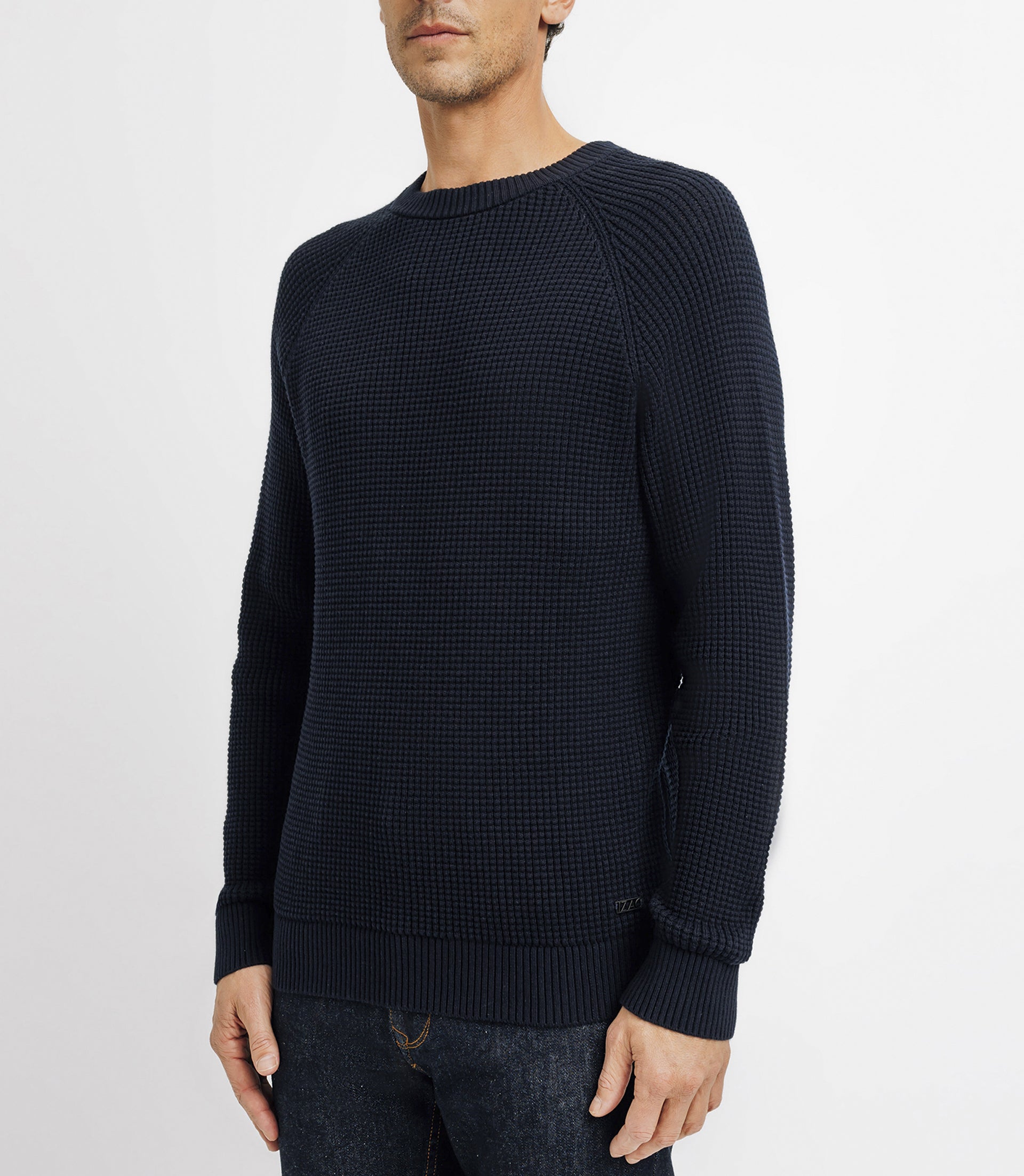 Pull col rond marine - IZAC