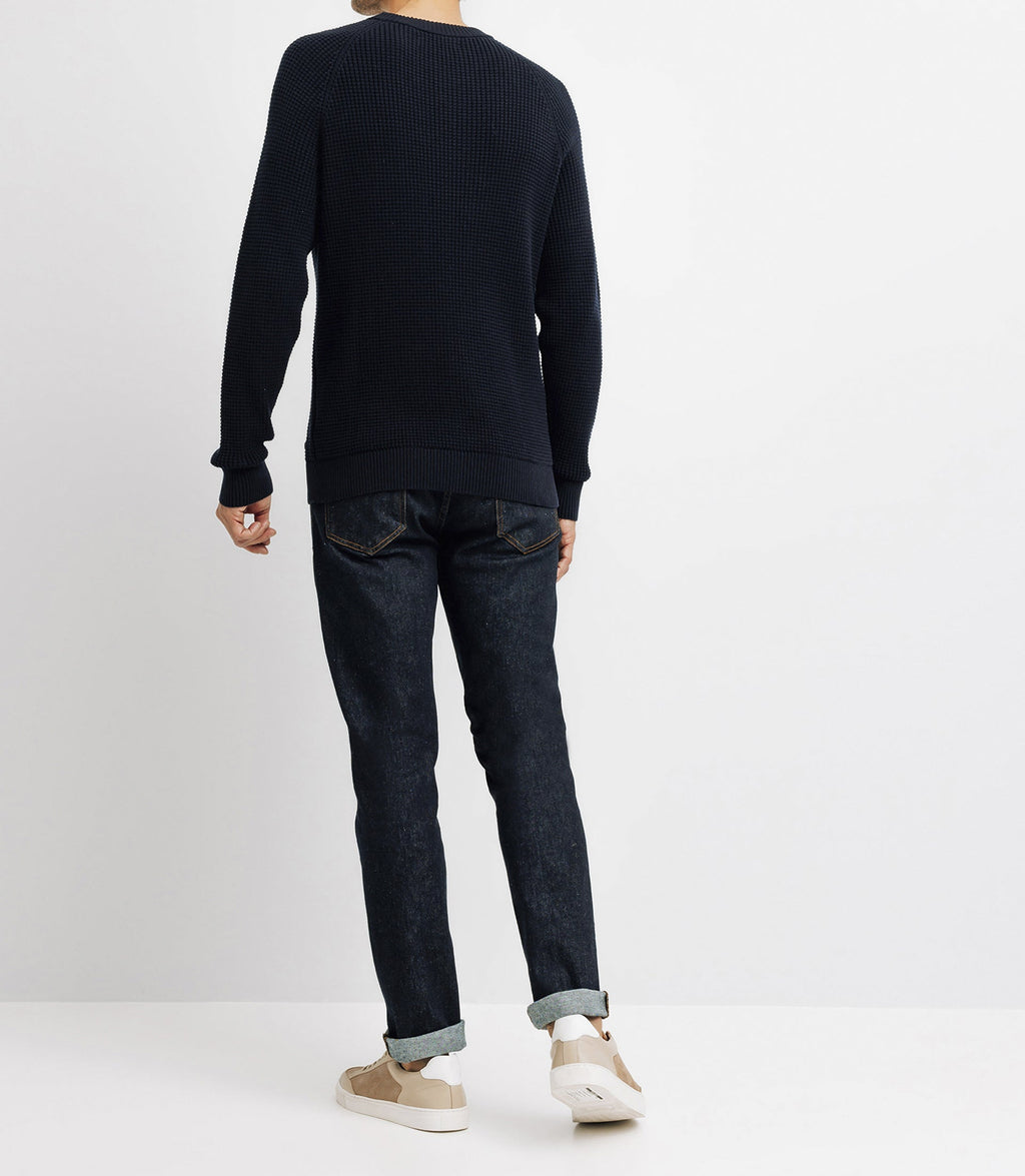 Pull col rond marine - IZAC