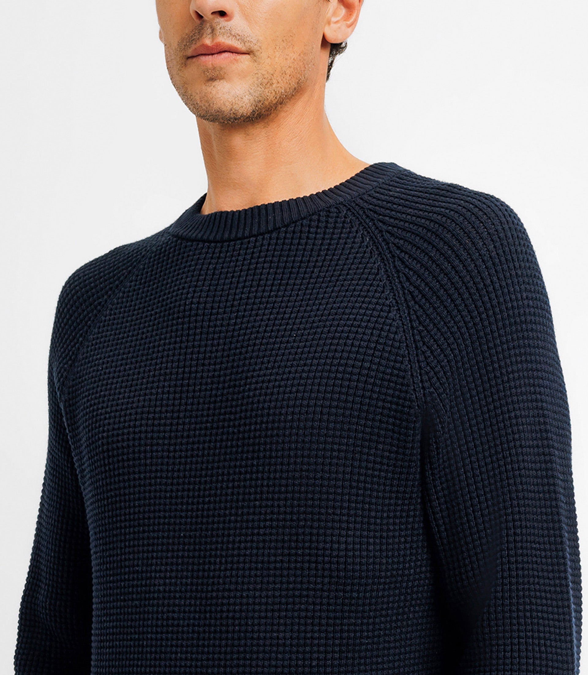 Pull col rond marine - IZAC