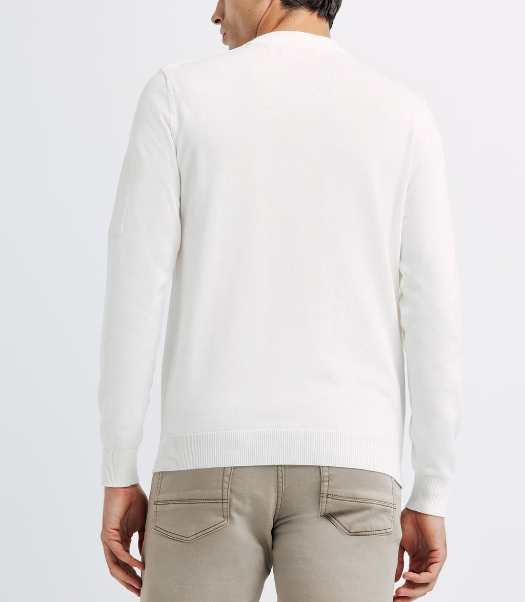 Pull col rond avec poche écru - IZAC