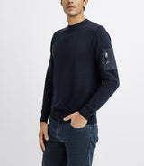 Pull col rond avec poche marine - IZAC