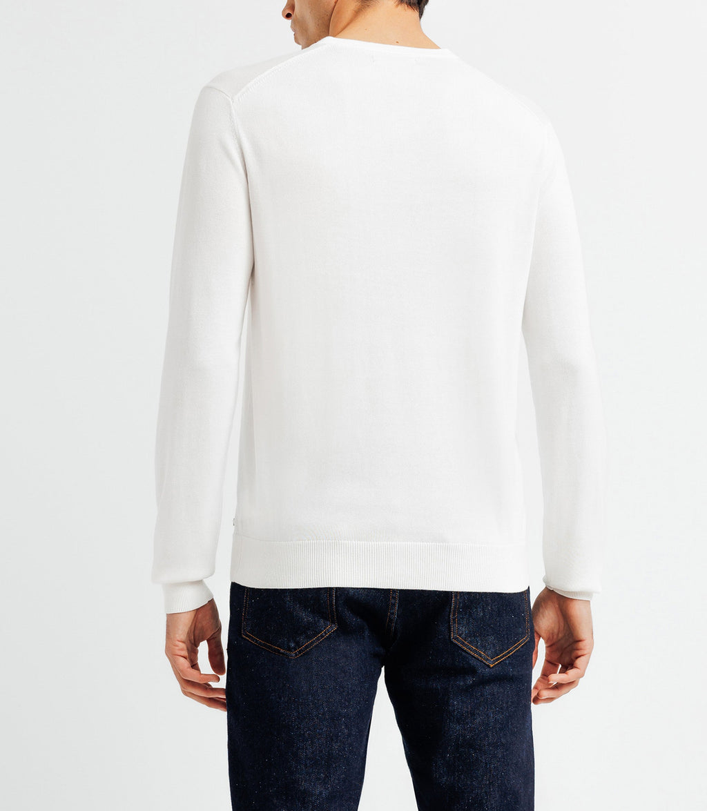 Pull col V blanc - IZAC