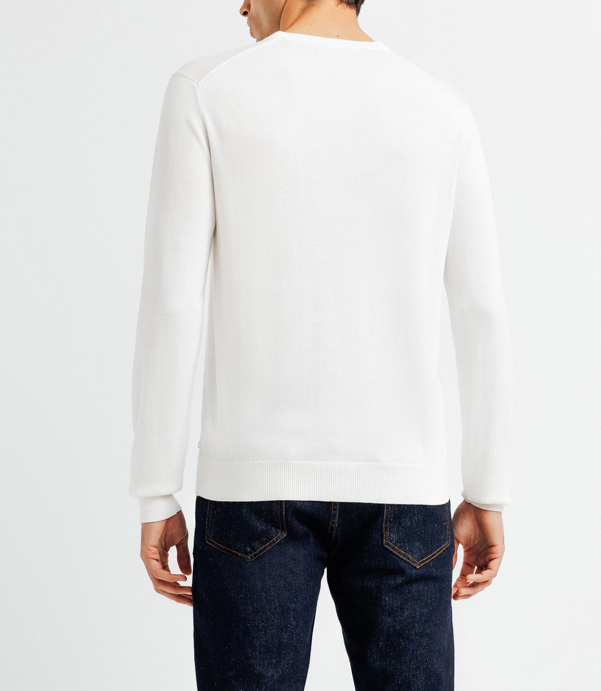 Pull col V blanc - IZAC