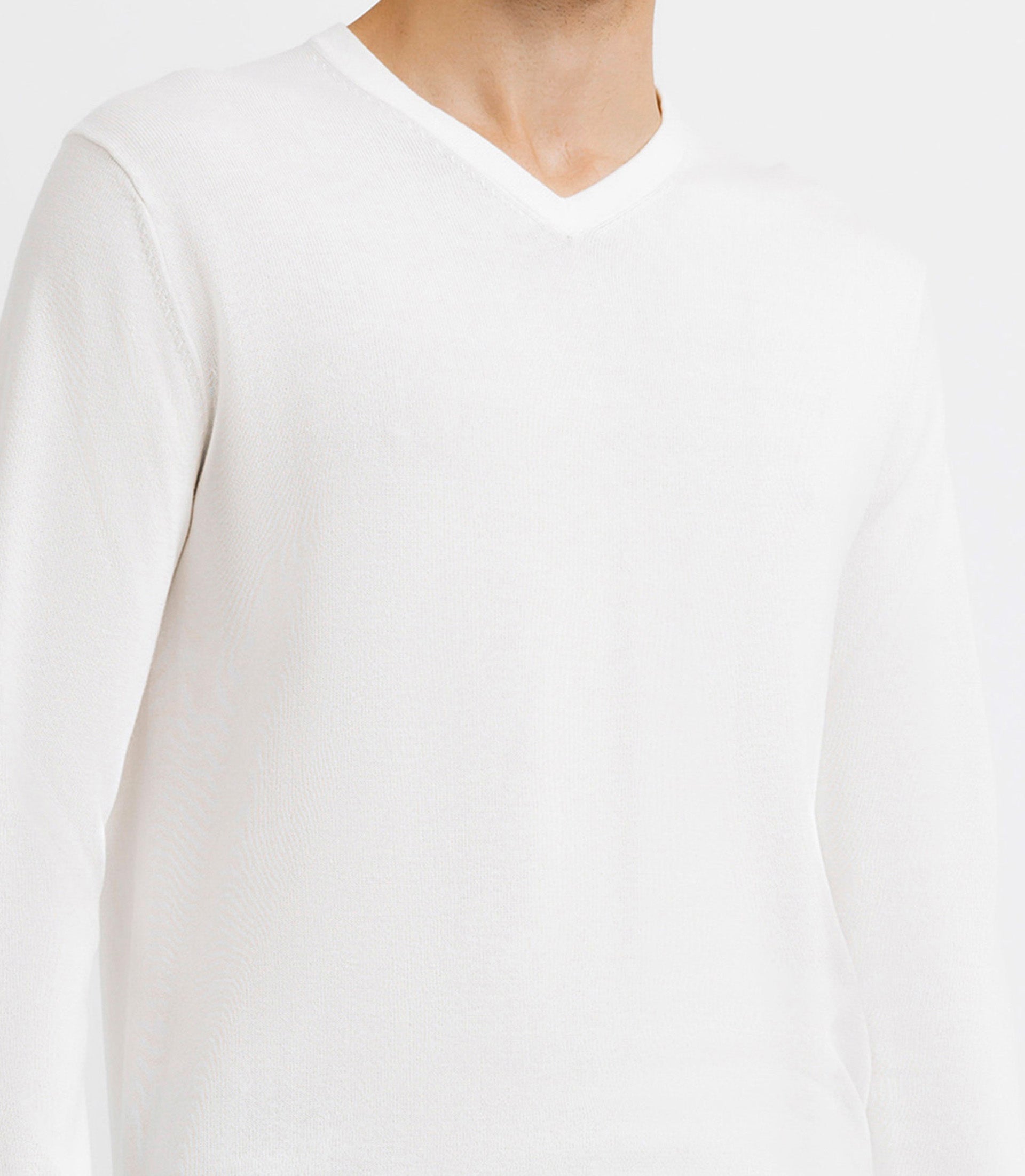 Pull col V blanc - IZAC