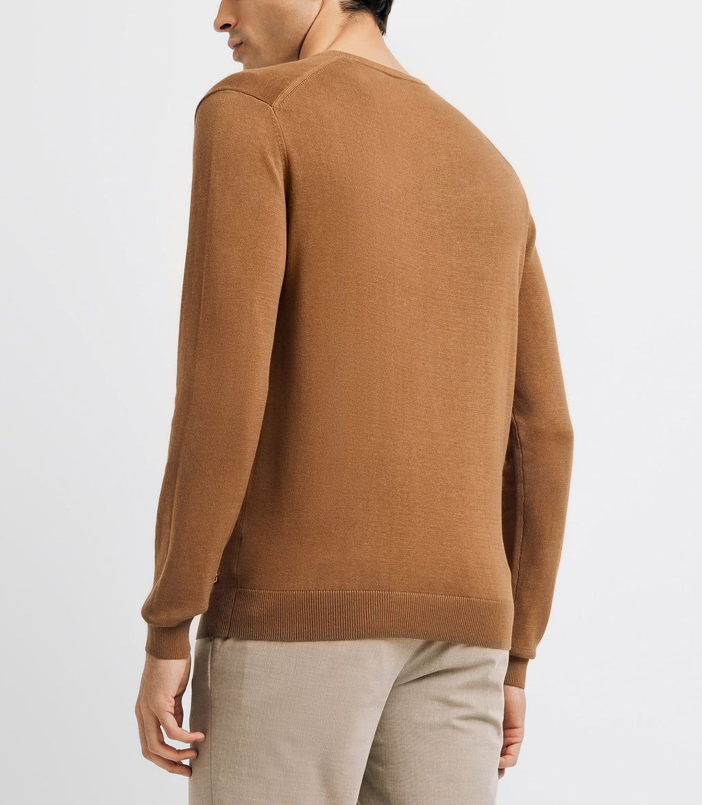 Pull col V camel - IZAC