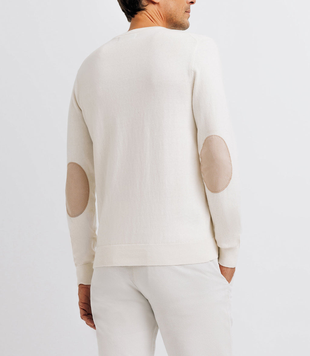 Pull col rond contrasté écru - IZAC
