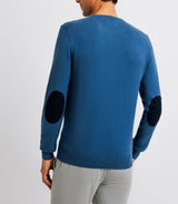 Pull col rond contrasté indigo - IZAC