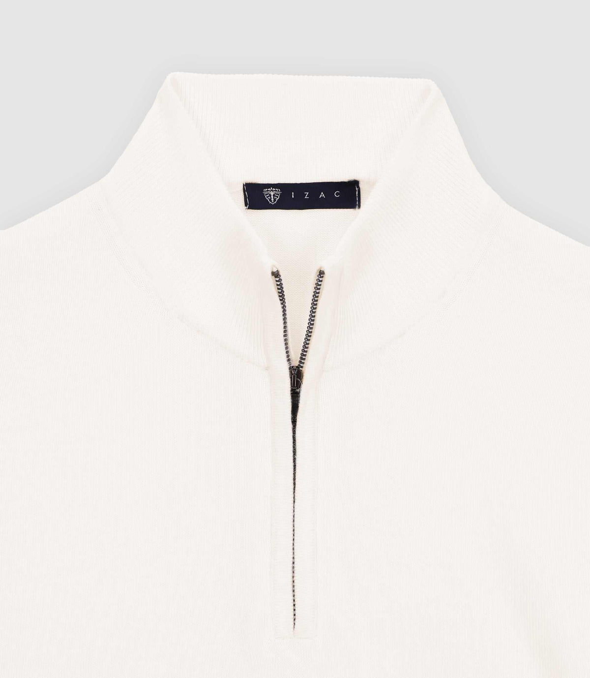 Pull col demi zip blanc - IZAC