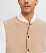 Pull gilet col teddy avec poche écru - IZAC