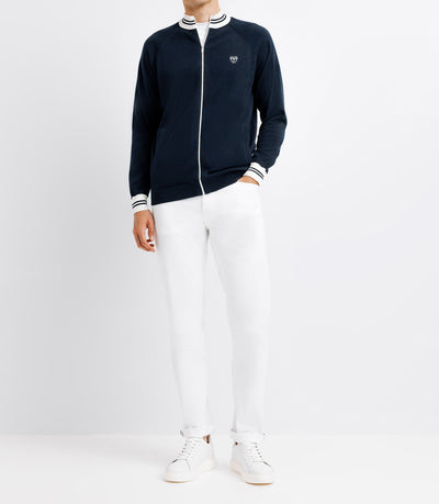 Pull gilet col teddy avec poches marine - IZAC