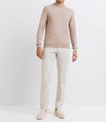 Pull col rond double fil beige - IZAC