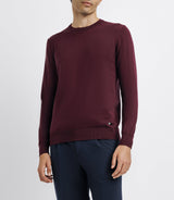 Pull col rond double fil bordeaux - IZAC