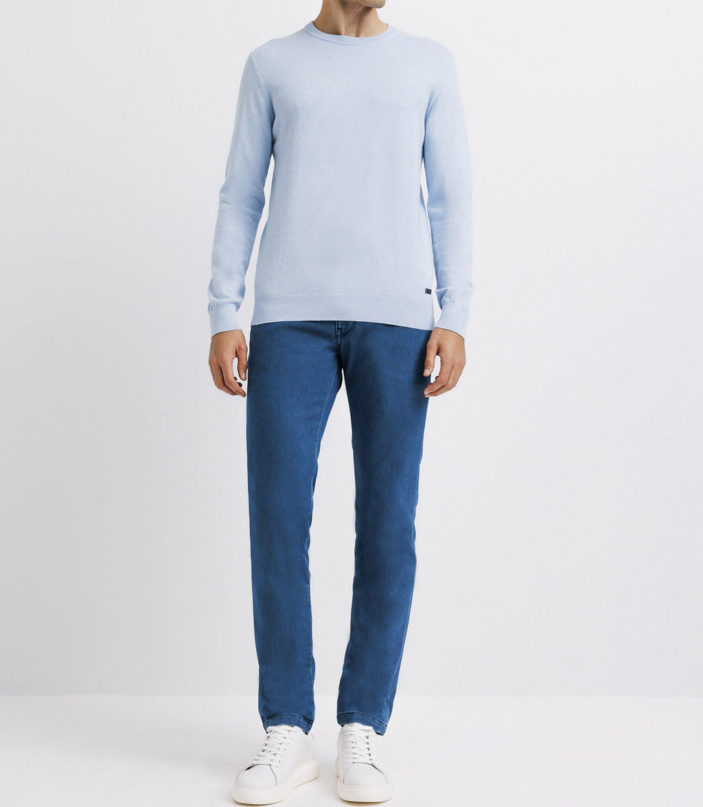Pull col rond double fil ciel - IZAC
