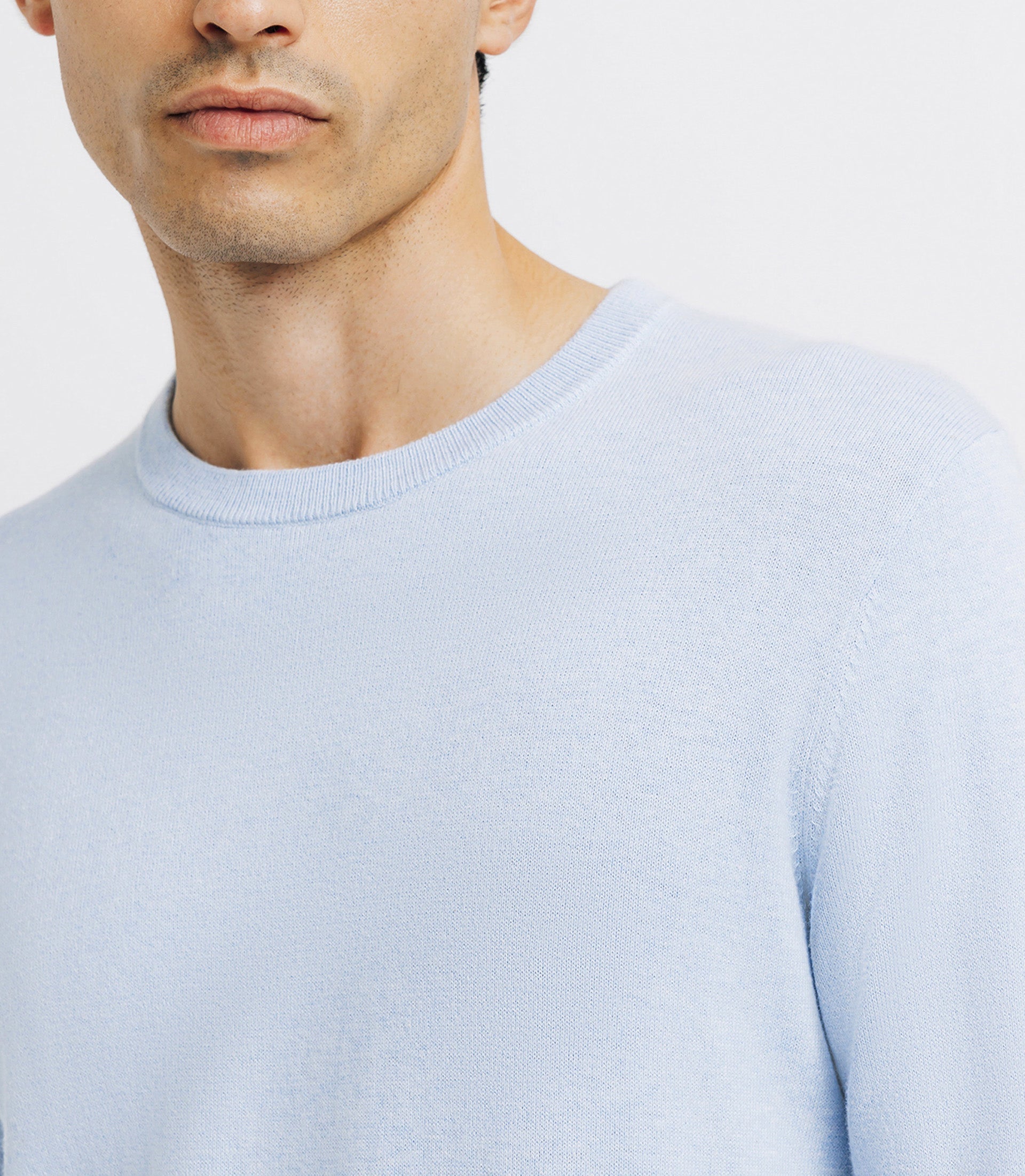 Pull col rond double fil ciel - IZAC