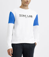 Pull sweat bicolore blanc et bleu - IZAC