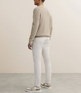 Pull col rond à côtes beige - IZAC