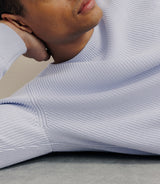 Pull col rond à côtes bleu ciel - IZAC