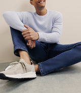 Pull col rond à côtes bleu ciel - IZAC