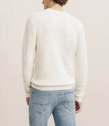 Pull col rond à côtes écru - IZAC