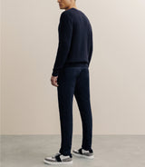 Pull col rond à côtes marine - IZAC