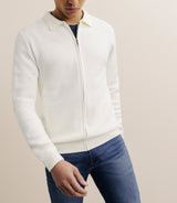 Gilet zippé col chemise écru - IZAC