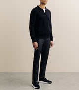 Gilet zippé col chemise noir - IZAC