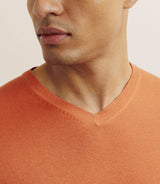 Pull col V orange foncé - IZAC