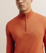 Pull col montant camionneur orange foncé - IZAC