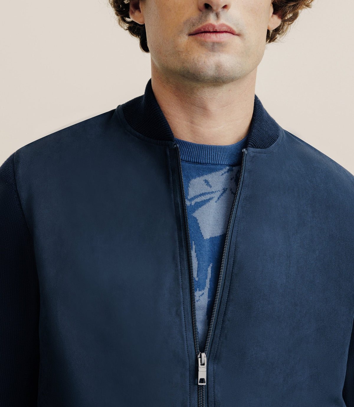 Gilet bi matière marine