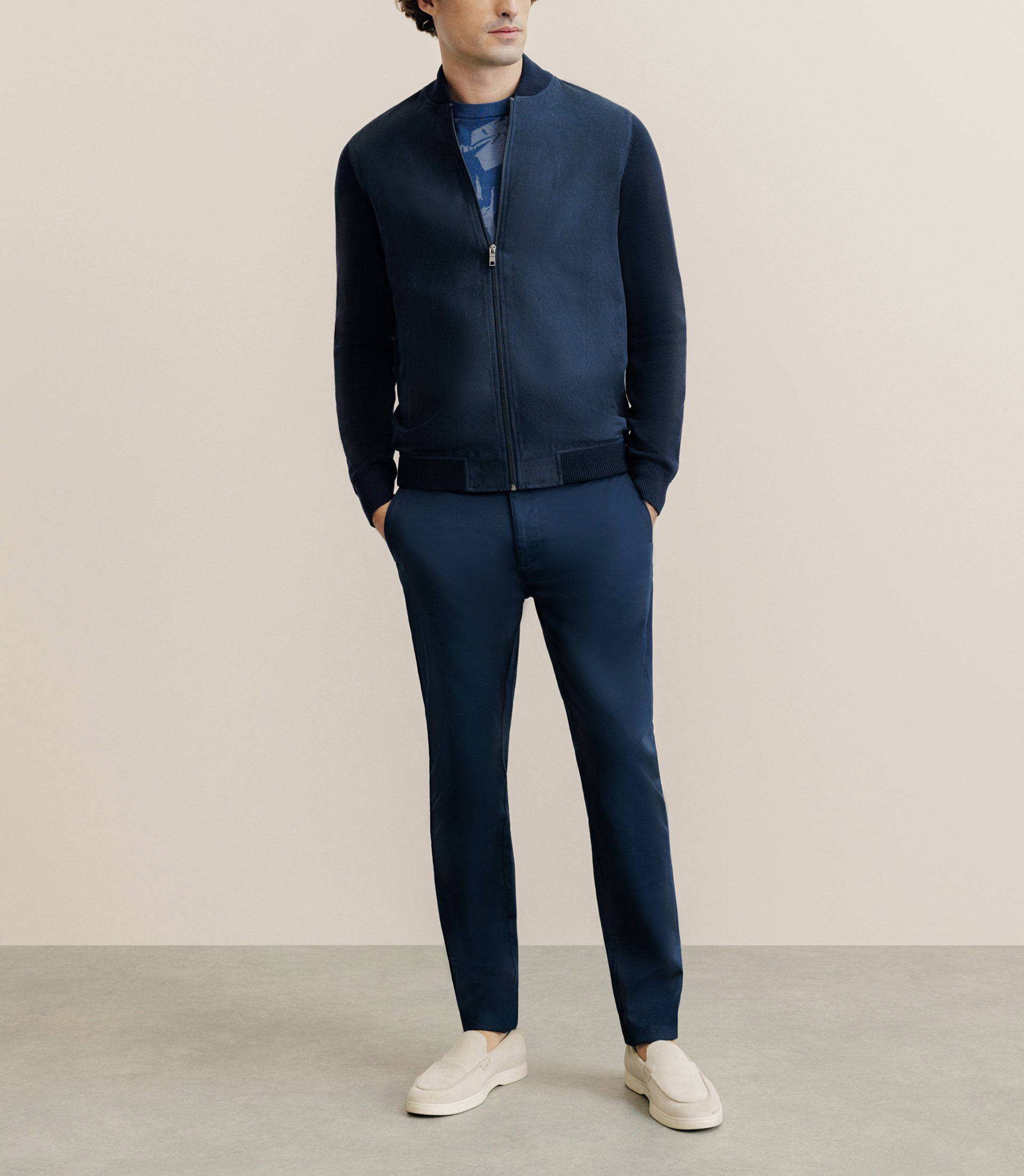 Gilet bi matière marine