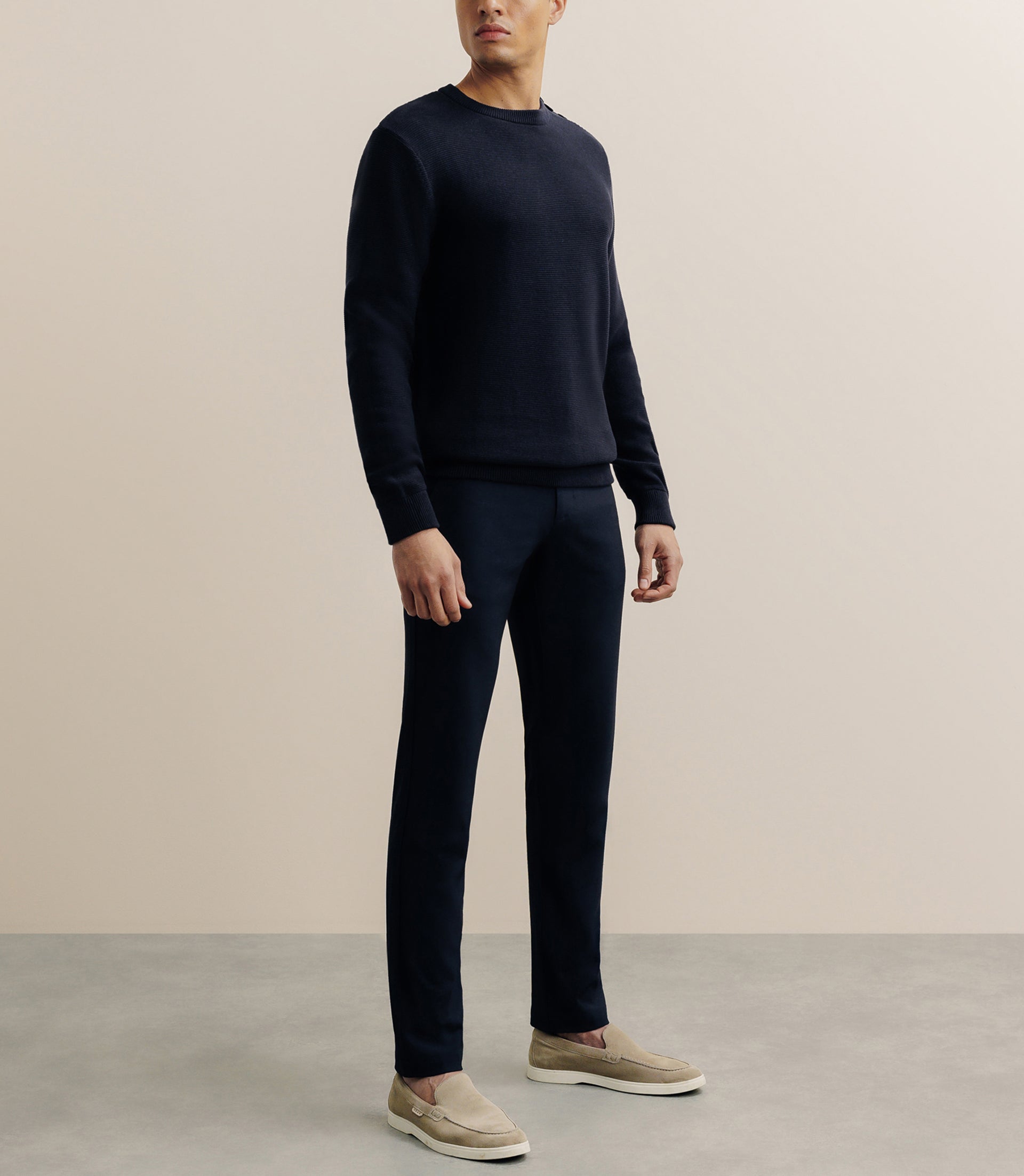 Pull col rond marine - IZAC