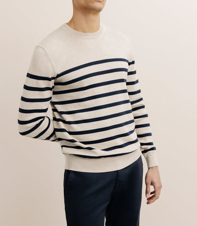 Pull col rond beige - IZAC