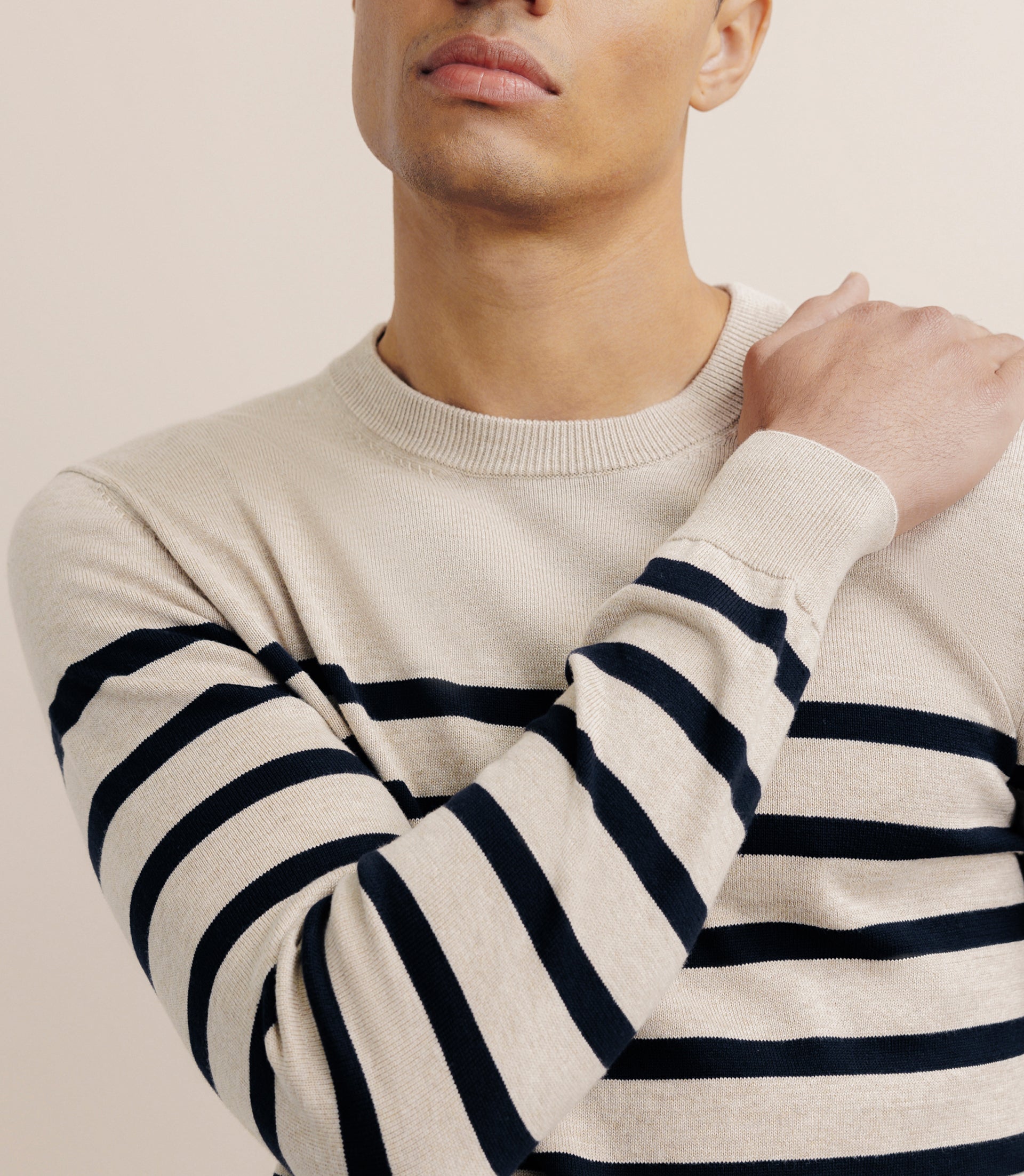 Pull col rond beige - IZAC