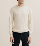 Pull col rond en soie beige clair - IZAC