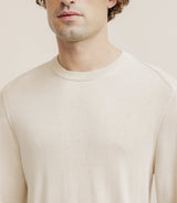 Pull col rond en soie beige clair - IZAC