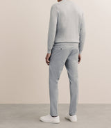 Pull col rond en soie gris chiné - IZAC