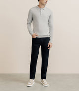 Pull col polo gris chiné - IZAC