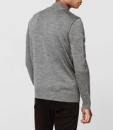 Pull col zippé gris moyen - IZAC