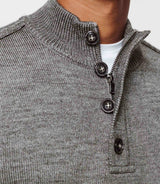 Pull col zippé gris moyen - IZAC