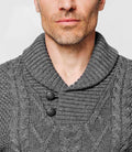 Pull col châle gris - IZAC