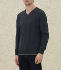 Pull col V anthracite chiné "Lambert" - IZAC